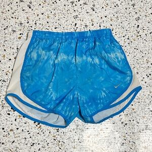 Nike Dri-Fit Women's Tie-Dye Blue and White Athletic Shorts with liner XS